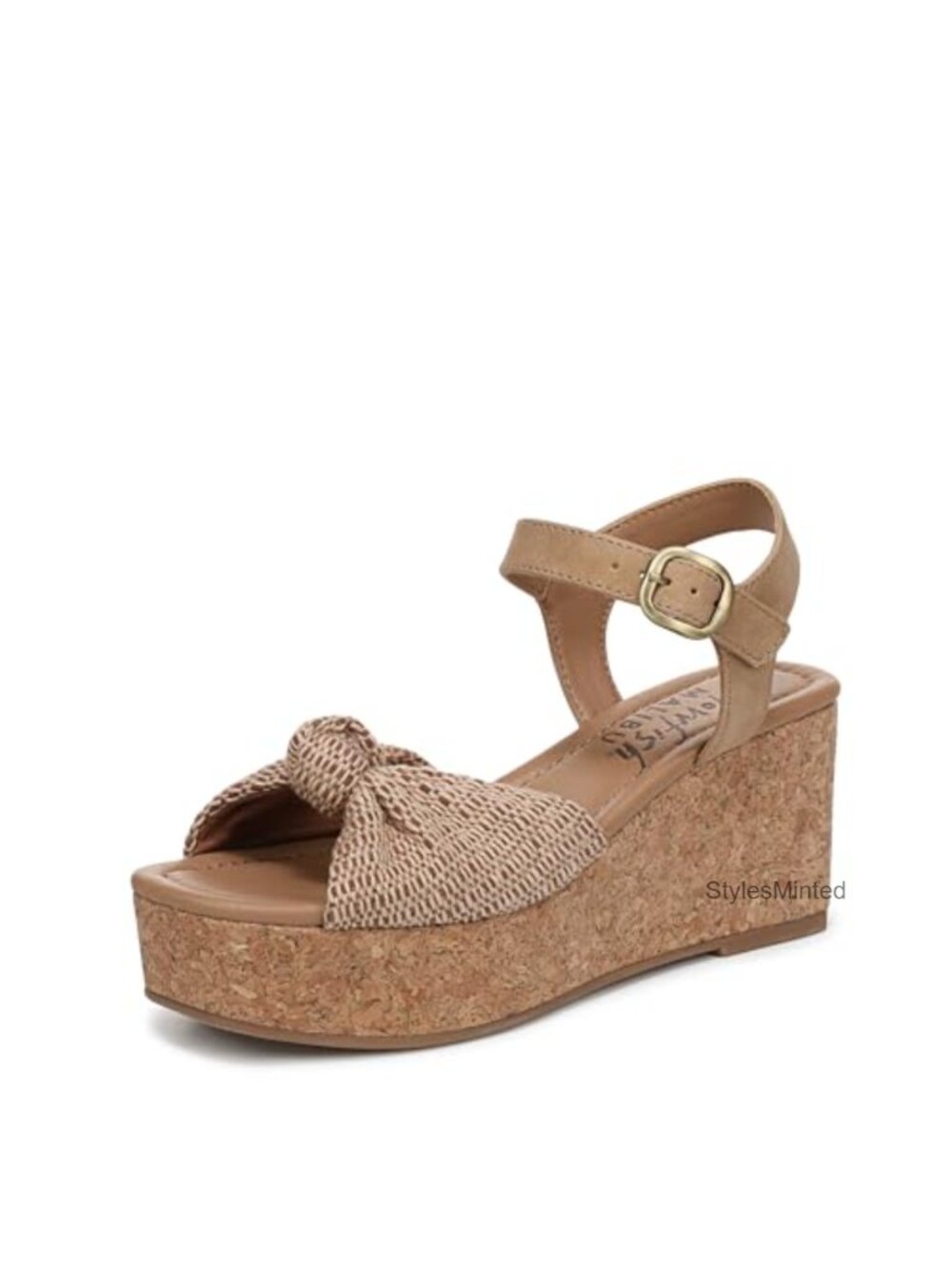 Wedge Sandals for Women - Cork Platform Heels with Adjustable Ankle Strap -